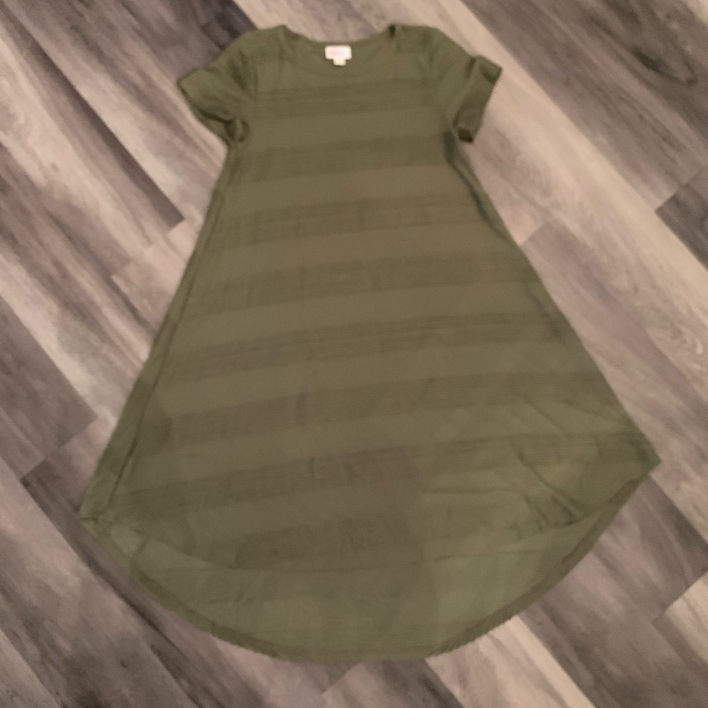 Olive Green LuLaRoe Carly dress NWT - sz XXS